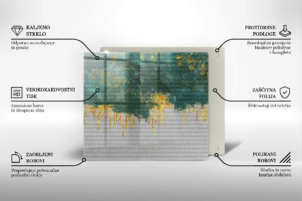 Glass worktop saver Abstraction with gold