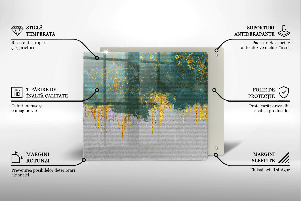 Glass worktop saver Abstraction with gold