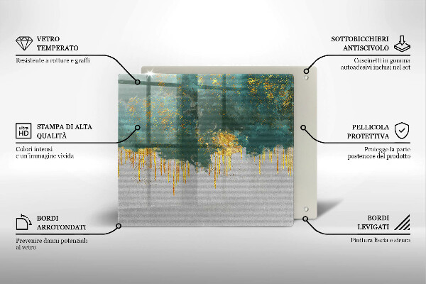 Glass worktop saver Abstraction with gold
