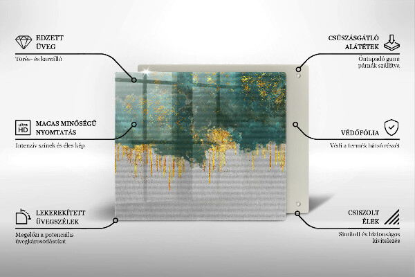 Glass worktop saver Abstraction with gold