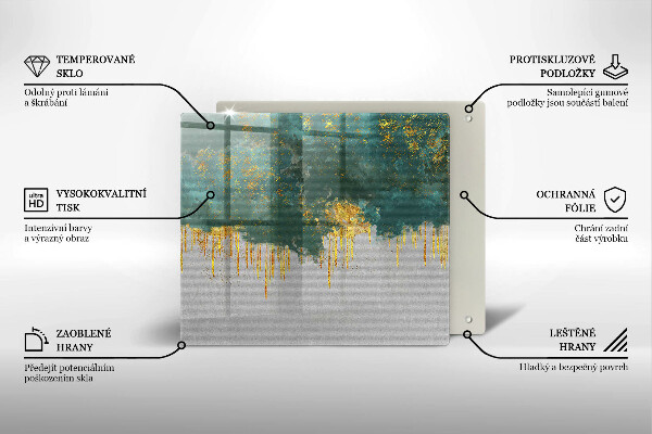 Glass worktop saver Abstraction with gold
