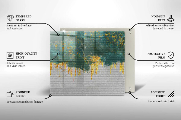 Glass worktop saver Abstraction with gold