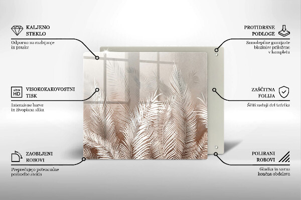 Glass worktop saver Boho leaf vegetation