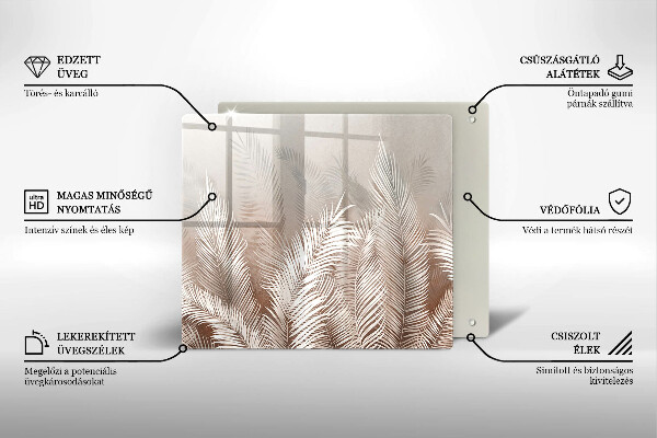 Glass worktop saver Boho leaf vegetation