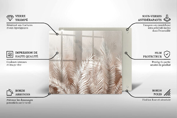 Glass worktop saver Boho leaf vegetation