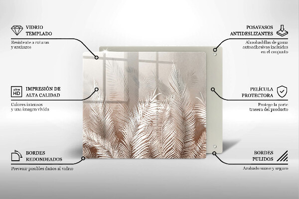 Glass worktop saver Boho leaf vegetation