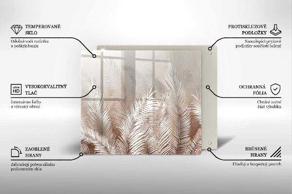 Glass worktop saver Boho leaf vegetation