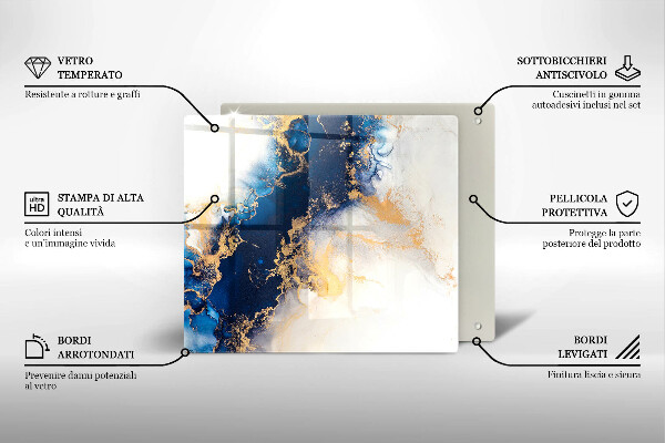 Glass worktop saver Abstraction with blue