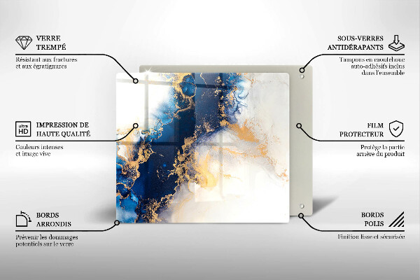 Glass worktop saver Abstraction with blue