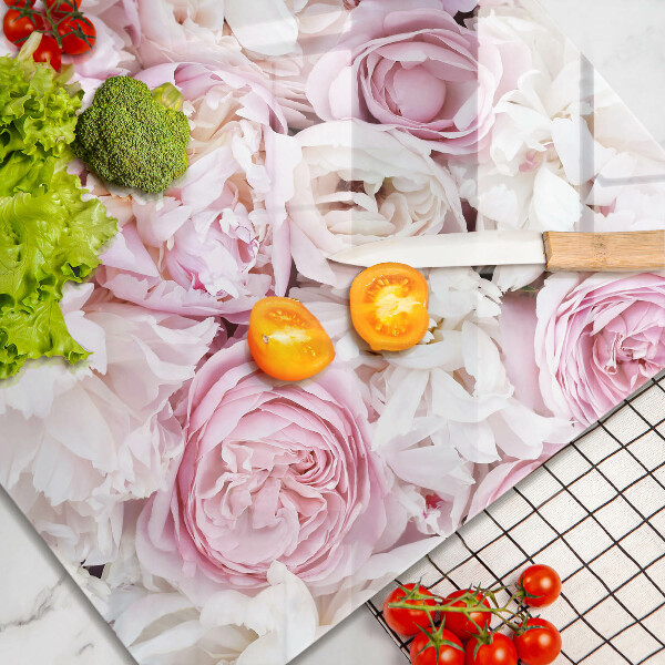 Glass worktop saver Peony bouquet