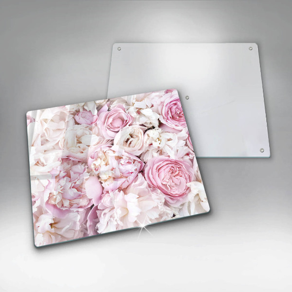 Glass worktop saver Peony bouquet