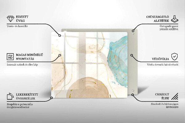 Glass worktop saver Bright boho shapes