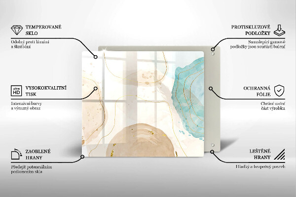 Glass worktop saver Bright boho shapes