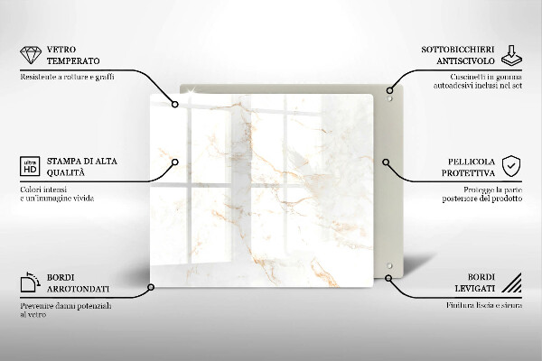 Glass worktop saver Elegant stone marble