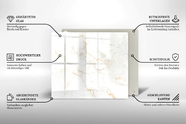 Glass worktop saver Elegant stone marble