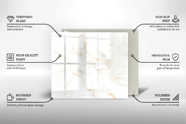 Glass worktop saver Elegant stone marble