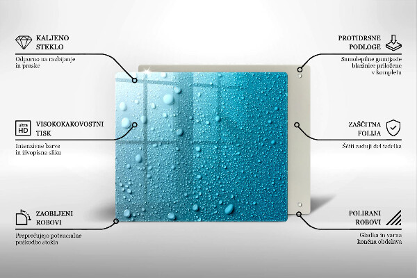 Glass worktop saver Drops of water