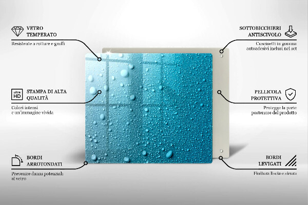 Glass worktop saver Drops of water