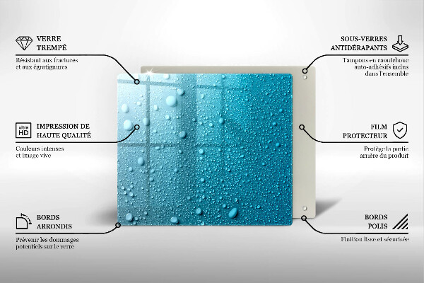 Glass worktop saver Drops of water