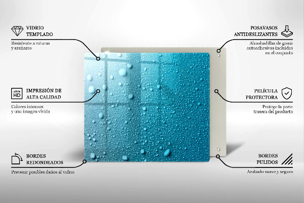 Glass worktop saver Drops of water