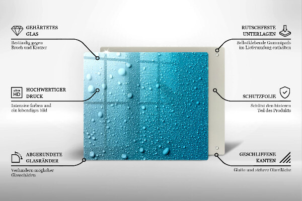 Glass worktop saver Drops of water