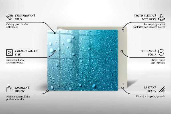 Glass worktop saver Drops of water