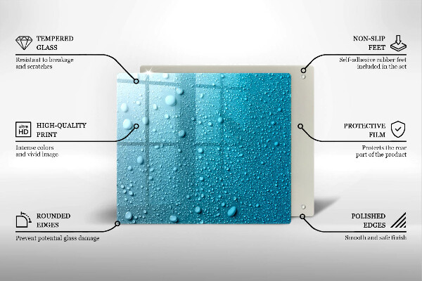 Glass worktop saver Drops of water