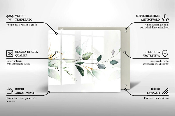 Work surface savers Watercolor leaves