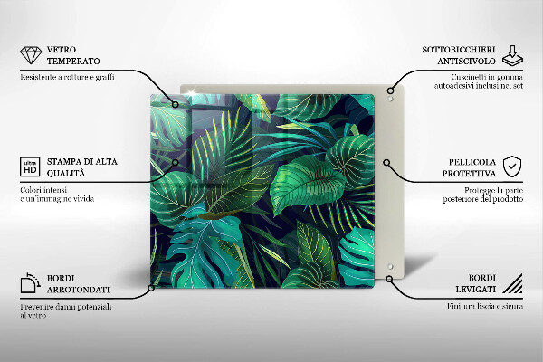 Work surface savers Illustration of the jungle leaves