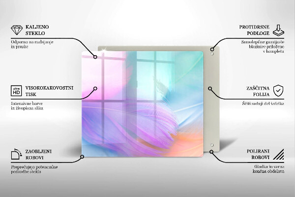 Work surface savers Pastel feathers