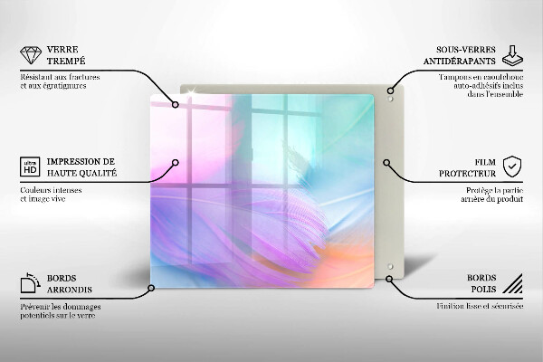 Work surface savers Pastel feathers