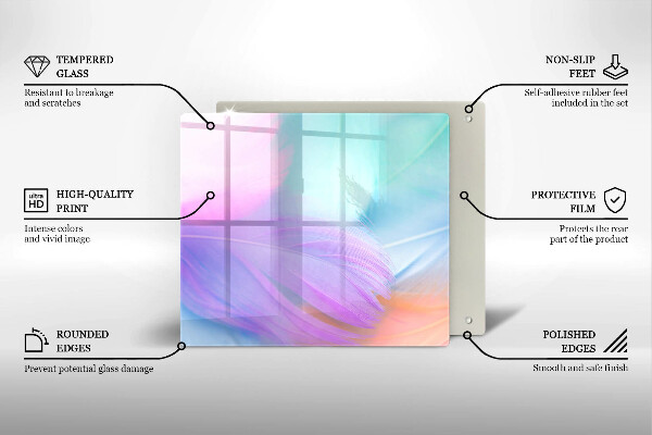 Work surface savers Pastel feathers