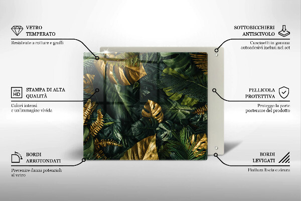 Work surface savers Monstera golden leaves