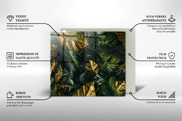 Work surface savers Monstera golden leaves