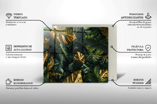 Work surface savers Monstera golden leaves