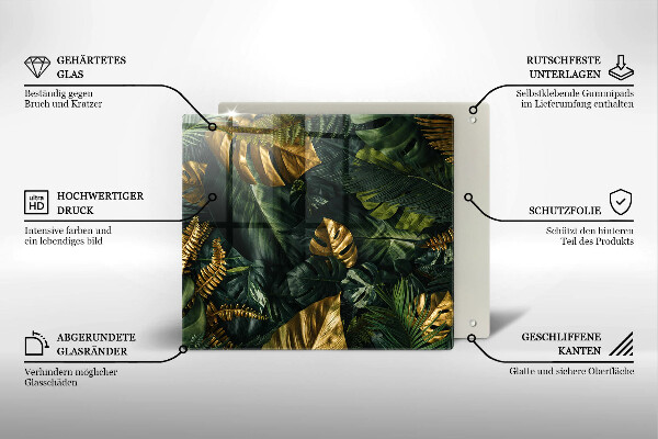 Work surface savers Monstera golden leaves