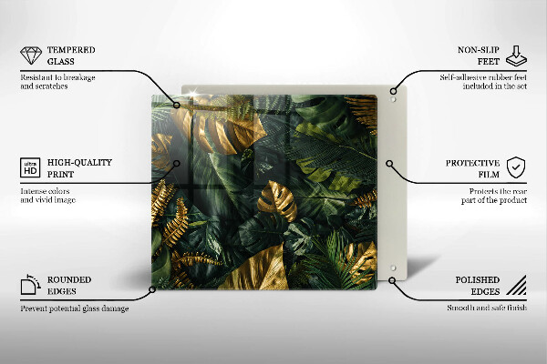 Work surface savers Monstera golden leaves