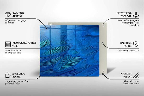 Induction hob protector Bird feathers