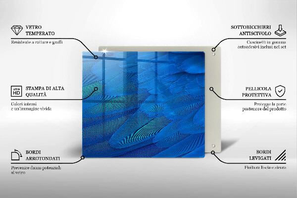 Induction hob protector Bird feathers