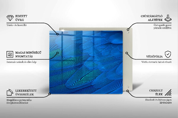 Induction hob protector Bird feathers