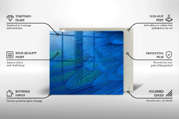 Induction hob protector Bird feathers