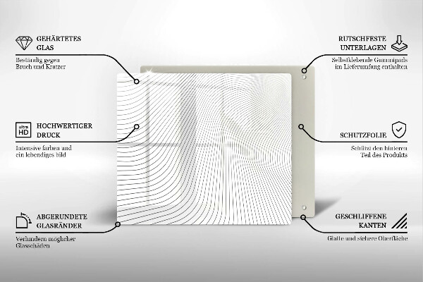 Induction hob protector Modern Line pattern