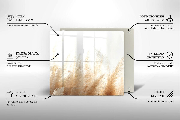 Induction hob protector Pampas grass