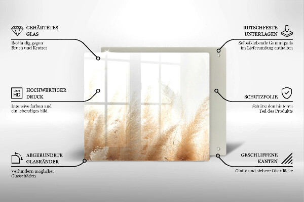 Induction hob protector Pampas grass