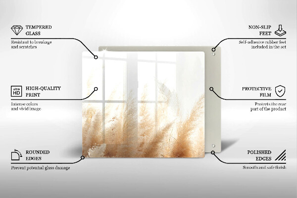 Induction hob protector Pampas grass