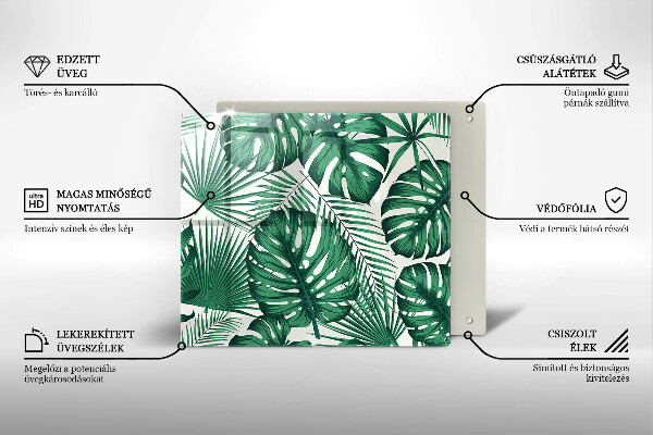 Induction hob protector Monstera leaves