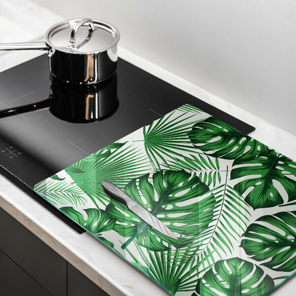 Induction hob protector Monstera leaves