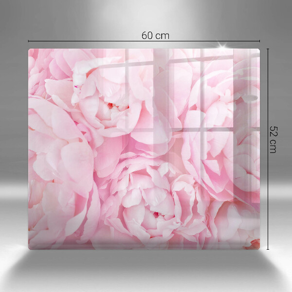 Induction hob protector Delicate peonies