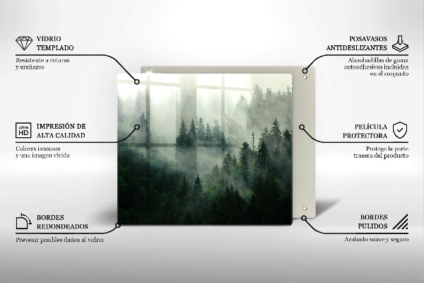 Induction hob protector Landscape of a hazy forest