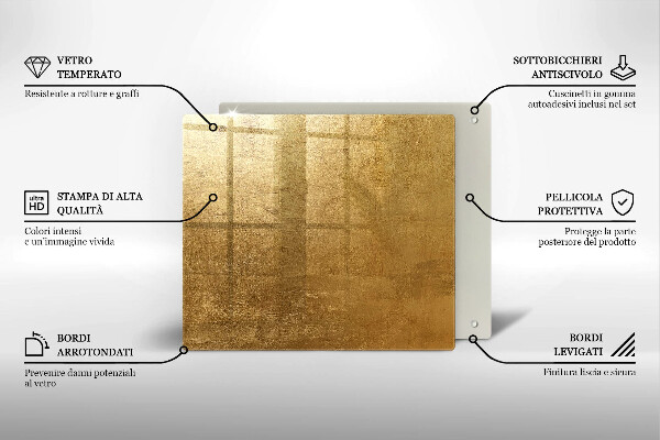 Induction hob protector Gold texture background